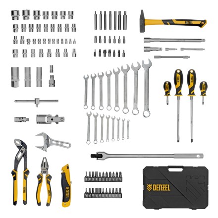 Набор инструментов Denzel 15804, 1/2&quot;, 1/4&quot;, CrV, S2, пластиковый кейс, 122 предмета купить в Когалыме