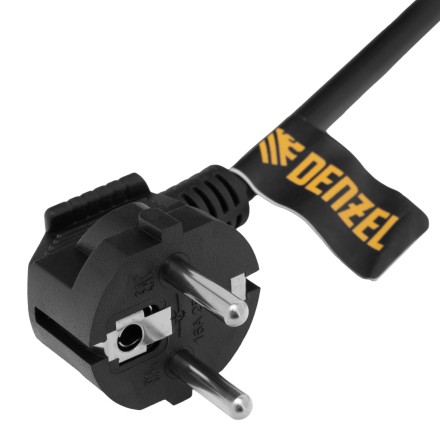 Шнур сетевой Denzel Energy Series, ПВС, 1,5 м, 3 x 1,5 мм, с неразборной вилкой, черный, 3 м, 37671 купить в Когалыме