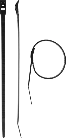 Кабельные стяжки черные КОБРА, с плоским замком, 7.6 х 370 мм, 10 шт, нейлоновые, ЗУБР 30935-76-370 купить в Когалыме