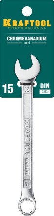 Ключи комбинированные KRAFTOOL, Cr-V, DIN 3113 27079-15 купить в Когалыме