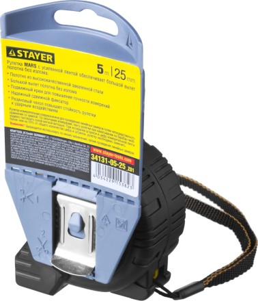 Рулетка STAYER &quot;PROFI&quot; &quot;MARS&quot;, обрезиненный корпус, утолщенное полотно, 5мх25мм 34131-05-25_z01 купить в Когалыме