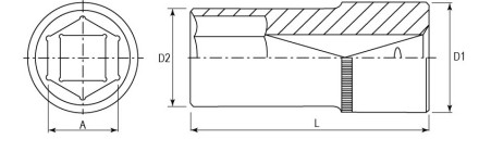 Головка торцевая глубокая 1/2&quot;DR 10 мм S04HD4110 Jonnesway 47233 купить в Когалыме