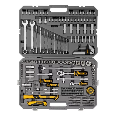 Набор инструментов Denzel 15806, 1/2", 1/4", CrV, S2, пластиковый кейс, 194 предмета купить в Когалыме