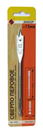 Сверло для дерева 13Х152 мм перовое Энкор 19101 купить в Когалыме