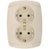 Розетка СВЕТОЗАР "CITY LIGHT" двойная в сборе, с заземлением, цвет бежевый, 16А/~250В SV-54207-B купить в Когалыме