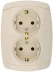 Розетка СВЕТОЗАР "CITY LIGHT" двойная в сборе, с заземлением, цвет бежевый, 16А/~250В SV-54207-B купить в Когалыме