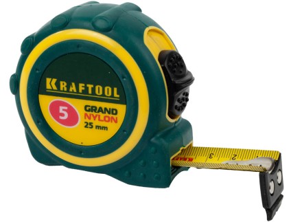 Рулетка KRAFTOOL &quot;GRAND&quot;, двухкомпонентный корпус, двусторонняя шкала, нейлоновое покрытие, 5мх25мм 3412-05_z01 купить в Когалыме