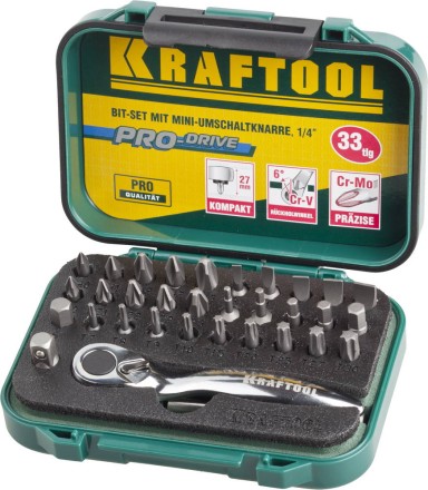 PRO. Наборы в боксе: БИТЫ KRAFTOOL PRO-Drive 26157-H33 купить в Когалыме