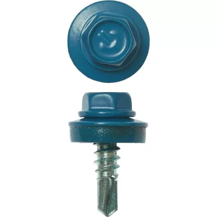 Саморезы ЗУБР окраш., RAL 5009 небесно-голуб., для крепл. кров. матер. к металл. констр., 5.5x19мм, 500шт 4-300315-55-019-5009 купить в Когалыме