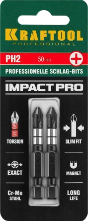 Биты для ударных шуруповертов KRAFTOOL Impact Pro PH 26191-2-50-S2 купить в Когалыме