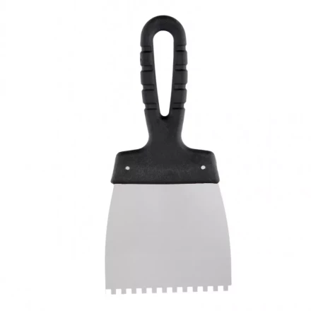 Шпатель из нержавеющей стали 100 мм зуб 4 х 4 мм пластмассовая ручка Россия 85138 купить в Когалыме