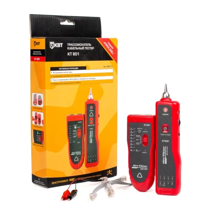 LAN-тестер кабельный КВТ KT 801 с тон-генератором (86213) купить в Когалыме