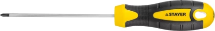 Отвертка STAYER "MASTER" "ТECHNO", двухкомпонентная рукоятка, магнитный наконечник, Cr-V, PH0x100мм 2508-0-10_z02 купить в Когалыме