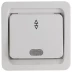 Выключатель СВЕТОЗАР "ГАММА" проходной одноклавишный, с подсветкой, цвет белый, 10А/~250В SV-54138-W купить в Когалыме