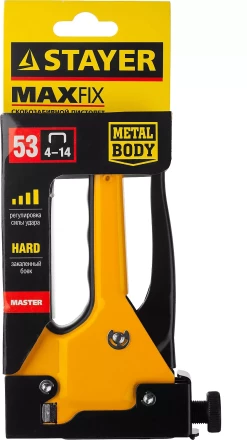 Степлер "Max 53" с регулировкой силы удара, металлический корпус, для тонкой скобы тип 53 (4-14 мм), STAYER Master 31501 купить в Когалыме