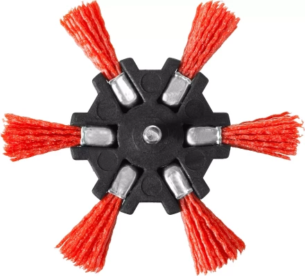 ЗУБР "ПРОФЕССИОНАЛ". Щетка дисковая "звезда" для дрели, нейлоновая проволока с абразивным покрытием, 100мм 35163-100_z02 купить в Когалыме