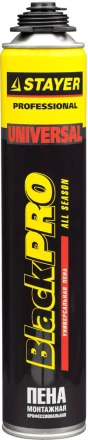Пена "BlackPRO" профессиональная, монтажная, пистолетная, всесезонная, 750мл, STAYER 41135 купить в Когалыме