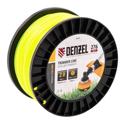Леска для триммера круглая, 2,0мм х 276м, на DIN катушке FLEX CORD,  Denzel 96269 купить в Когалыме