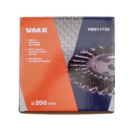 Щетка для УШМ ф22,2/200 мм дисковая сталь витая VMX 511732 купить в Когалыме