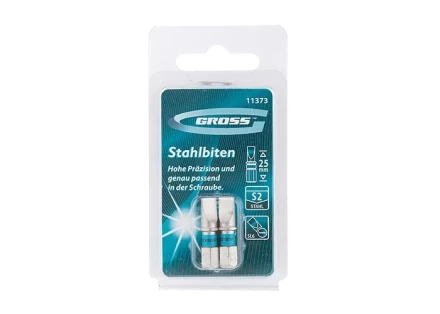 Набор бит SL6,0х25, сталь S2, 2шт GROSS 11373 купить в Когалыме