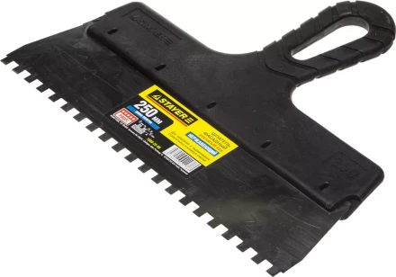 Шпатель STAYER "PROFESSIONAL" нержавеющий зубчатый с пластмассовой ручкой, 250мм, зуб 6х6мм 1009-25-06 купить в Когалыме