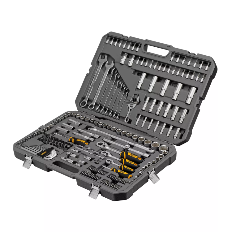 Набор инструментов Denzel 15807, 1/2", 1/4", 3/8", CrV, S2, пластиковый кейс, 216 предметов купить в Когалыме