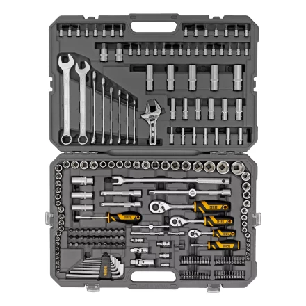 Набор инструментов Denzel 15807, 1/2", 1/4", 3/8", CrV, S2, пластиковый кейс, 216 предметов купить в Когалыме