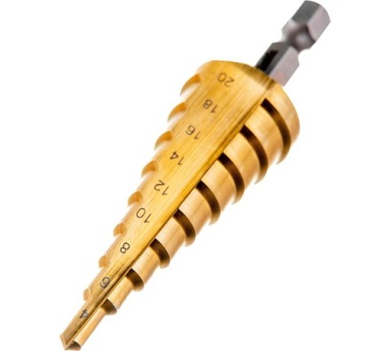 Сверло ступенчатое HSS-TiN с прямым желобком, 4-20x75, 1/4&quot; (Makita D-40129) купить в Когалыме