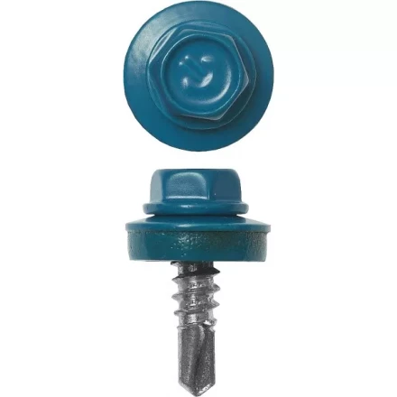 Саморезы ЗУБР окраш., RAL 5009 небесно-голуб., для крепл. кров. матер. к металл. констр., 5.5x25мм, 420шт 4-300315-55-025-5009 купить в Когалыме