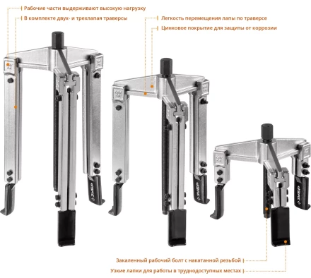 Наборы съемников со сменными захватами универсальных серия ПРОФЕССИОНАЛ купить в Когалыме