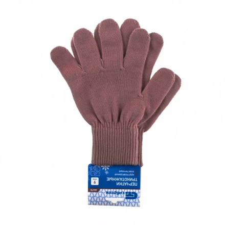 Перчатки трикотажные акрил коралл двойная манжета Россия Сибртех 68678 купить в Когалыме