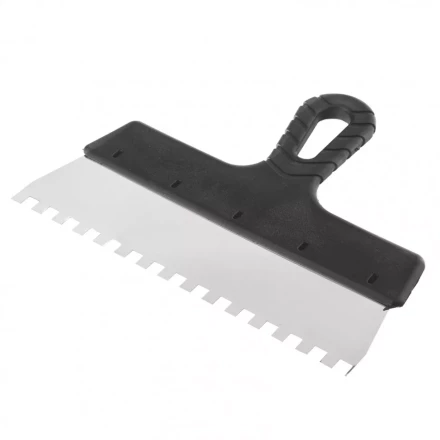 Шпатель из нержавеющей стали 250 мм зуб 8 х 8 мм пластмассовая ручка Россия 85143 купить в Когалыме