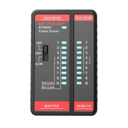 LAN-тестер кабельный КВТ KT 468C для проверки витой пары и телефонного кабеля (88552)