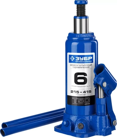 Домкрат гидравлический бутылочный T50, 6т, 215-415мм, ЗУБР Профессионал 43060-6 43060-6_z01 купить в Когалыме