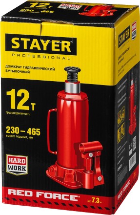 Домкрат STAYER &quot;PROFI&quot; гидравлический бутылочный, 12т, 210-400мм 43160-12 купить в Когалыме