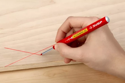 ЗУБР Колибри-30 красный, наконечник L 30 мм,  2.8 мм, перманентный маркер для отверстий (06338-3) купить в Когалыме