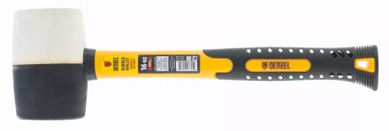 Киянка резиновая, 16 oz, черно-белая резина, фибергласовая рукоятка// Denzel 7711171 купить в Когалыме