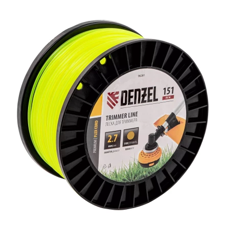 Леска для триммера круглая, 2,7мм х 151м, на DIN катушке FLEX CORD,  Denzel 96281 купить в Когалыме
