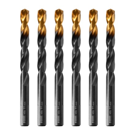 Сверло по металлу, 11 мм, HSS-Tin, Golden Tip, 6 шт. Denzel 717223 купить в Когалыме