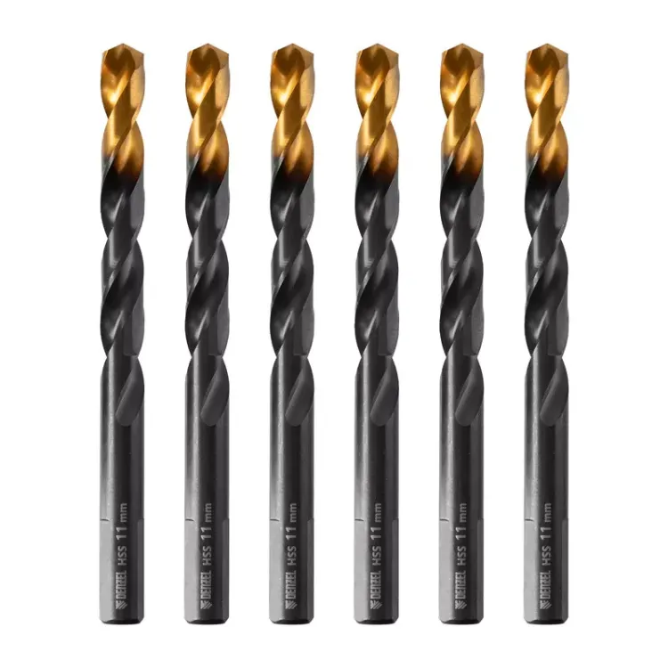 Сверло по металлу, 11 мм, HSS-Tin, Golden Tip, 6 шт. Denzel 717223 купить в Когалыме
