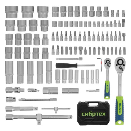Набор инструментов Сибртех 13389, 1/2&quot;, 1/4&quot;, 108 предметов купить в Когалыме