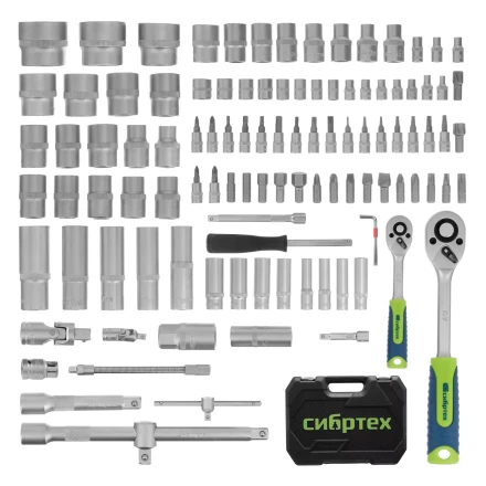 Набор инструментов Сибртех 13389, 1/2", 1/4", 108 предметов купить в Когалыме