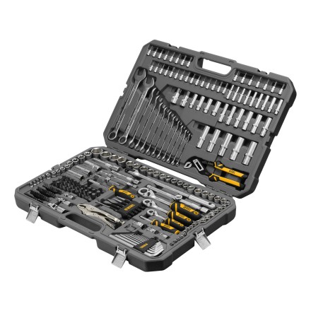 Набор инструментов Denzel 15808, 1/2&quot;, 3/8&quot;, 1/4&quot;, CrV, S2, пластиковый кейс, 232 предмета купить в Когалыме