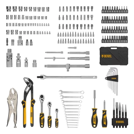 Набор инструментов Denzel 15808, 1/2", 3/8", 1/4", CrV, S2, пластиковый кейс, 232 предмета купить в Когалыме