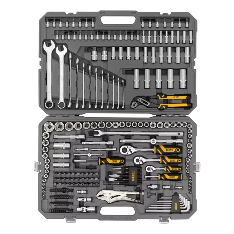 Набор инструментов Denzel 15808, 1/2", 3/8", 1/4", CrV, S2, пластиковый кейс, 232 предмета купить в Когалыме