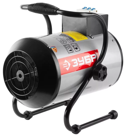 Пушка ЗУБР "ЭКСПЕРТ" тепловая, электрическая, встроенный автомат, с подставкой, 220В, 3/1,5 кВт ЗТПЭ-3.0-НА купить в Когалыме