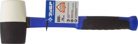 Киянка ЗУБР "ПРОФЕССИОНАЛ" резиновая черно-белая, с фиберглассовой ручкой, 680г 20532-680 купить в Когалыме