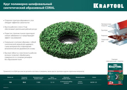 Круги полимерно-шлифовальные синтетические 36599-125 купить в Когалыме