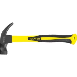 Молоток-гвоздодер "Fiberglass-M" с фиберглассовой рукояткой, с магнитом, 450 г, STAYER Professional 2027-450