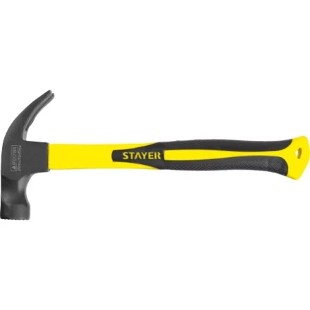 Молоток-гвоздодер "Fiberglass-M" с фиберглассовой рукояткой, с магнитом, 450 г, STAYER Professional 2027-450 купить в Когалыме